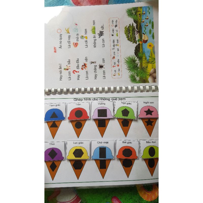 Bộ học liệu bóc dán 12 trang cơ bản cho bé mới làm quen kèm công cụ phát triển tư duy ngôn ngữ