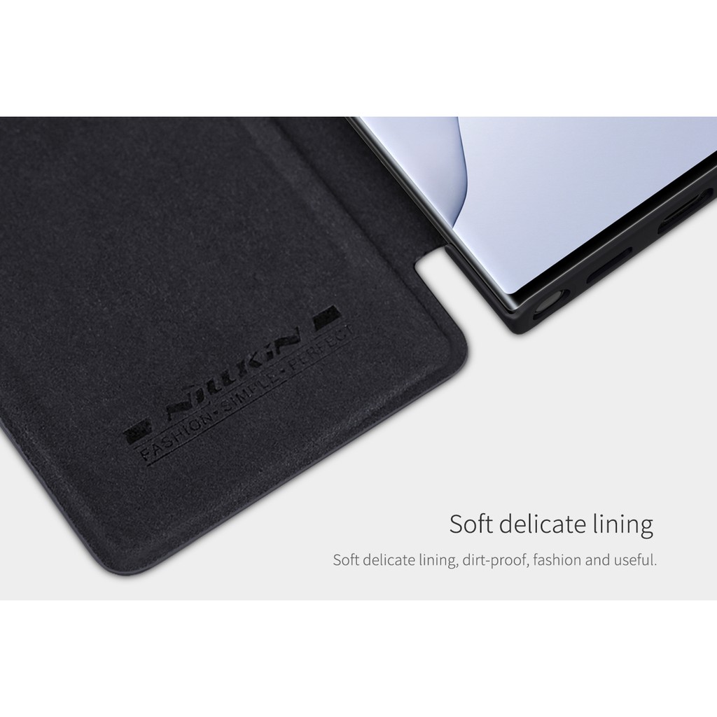 Bao da Nillkin Qin cho Samsung Note 20/Note 20 Ultra 5G chính hãng, da cao cấp, chống bẩn, có khe để thẻ card tiện lợi