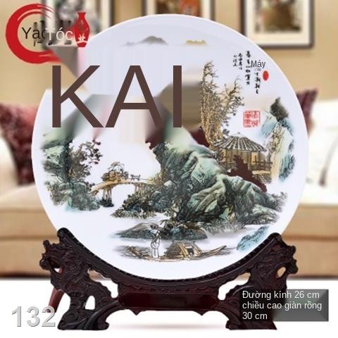 GTấm trang trí gốm sứ Jingdezhen Phòng khách Nội thất gia đình Thủ công mỹ nghệ Tủ TV Trung Quốc Lối vào Tủ rượu Trang t