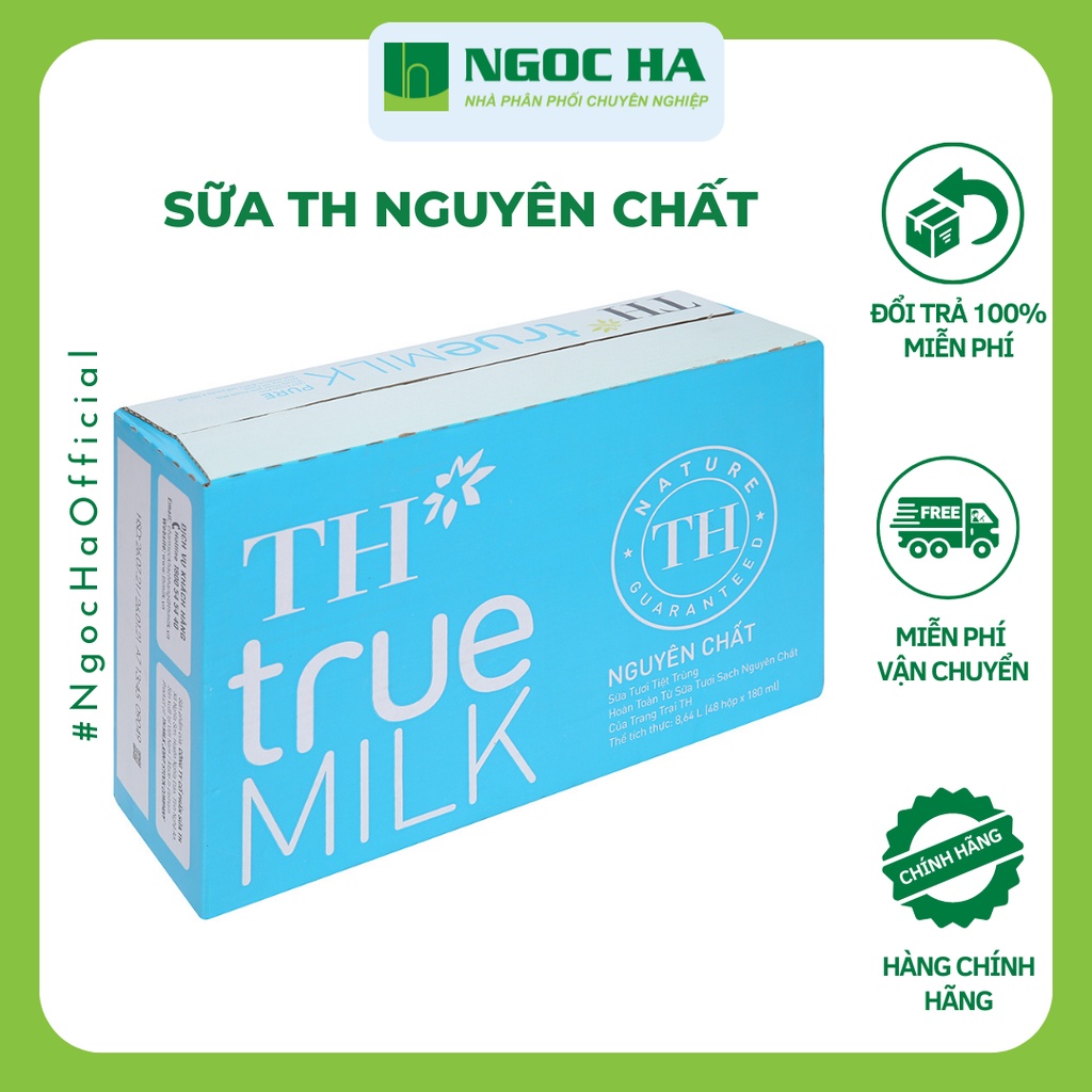 Thùng sữa tươi tiệt trùng TH True Milk không đường hộp 110ml (48 hộp)