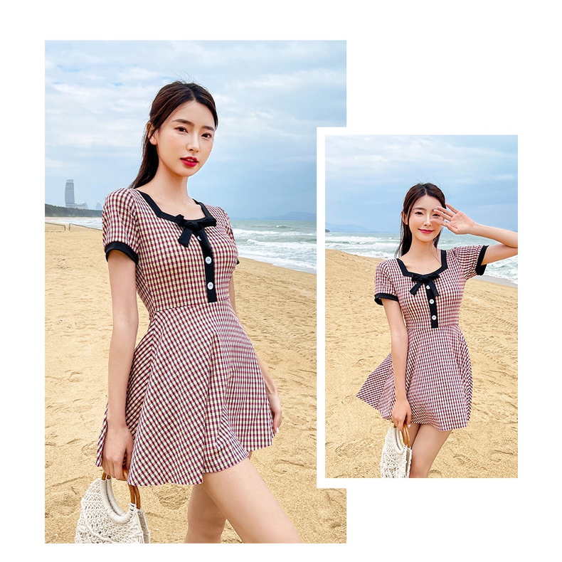 đẹp váy đồ bơi hàn quốc 1 mảnh cho nữ liền thân set học sinh đồ tắm biển nữ đồ đi biển nữ một mảnh sexy hoa kín đáo Bộ Đồ Bơi Một Mảnh Che Bụng Thời Trang Dành Cho Nữ