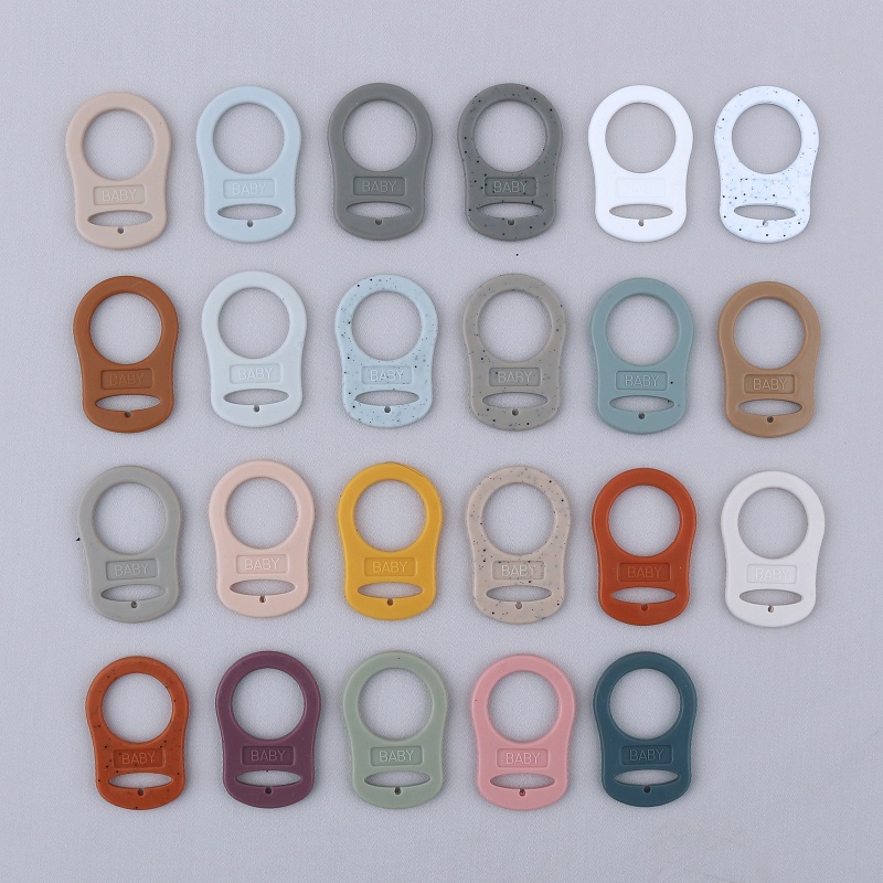 Set 5 Vòng Silicon Đỡ Núm Vú Giả Ngậm Mọc Răng Cho Bé