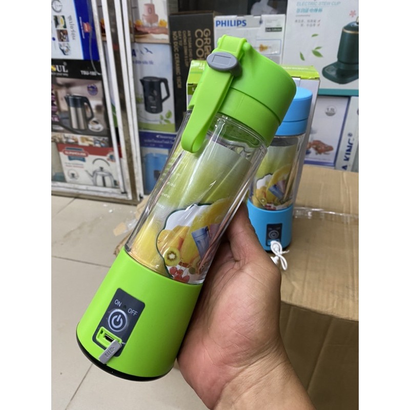 máy sinh tố mini cầm tay lesindo 380ml màu ngẫu nhiên (xài bằng pin có sạc)