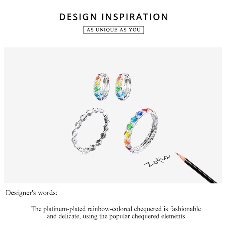 Bamoer Khuyên Tai Bạc 925 Hình Cầu Vồng Thời Trang Cho Nữ ZHS249-6