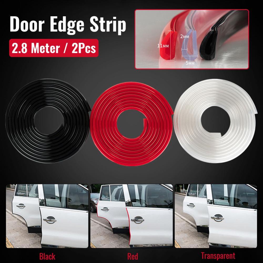 Set 2 Dải Cao Su 2.8M Viền Bảo Vệ Mép Cửa Xe Hơi Chống Trầy O4Q4