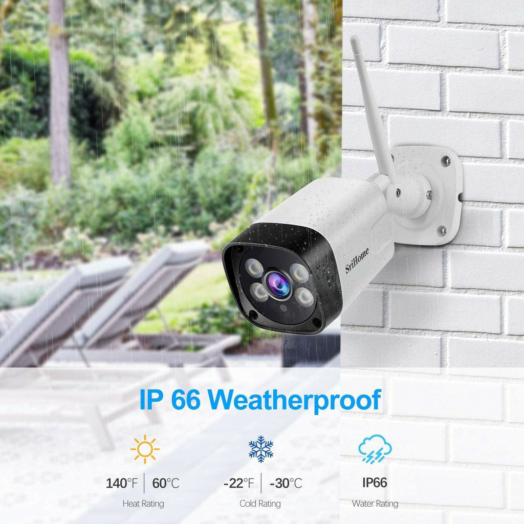 Camera Ngoài Trời Srihome SH035 3.0MPX Tiêu Chuẩn Chống Nước - Đàm Thoại 2 Chiều - Bảo Hành 12 Tháng - Kèm thẻ nhớ 64GB