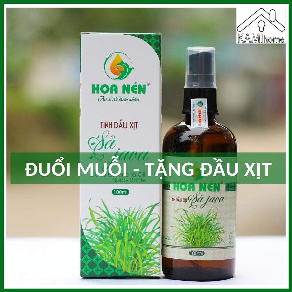 Tinh dầu Sả Java chanh Chai xịt Lớn 100ml đuổi muỗi khử mùi thơm phòng Việt Nam chưng cất thiên nhiên