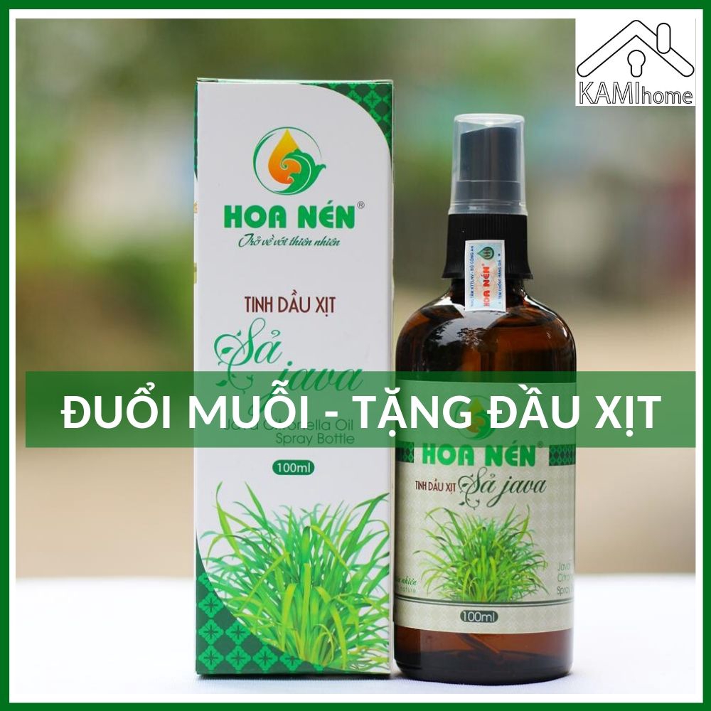 Tinh dầu Sả lá chai lớn 100ml đuổi muỗi thơm phòng khử mùi nhãn Hoa Nén thiên nhiên hàng Việt Nam