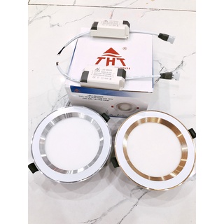 Đèn led âm trần 10w viền vàng - viền trắng ,đế tản phi 120mm,