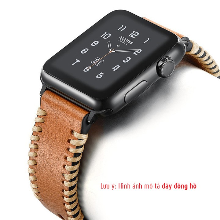 Dây đồng hồ da bò handmade cá tính cho đồng hồ applewatch size 42 - Mã số: D1905