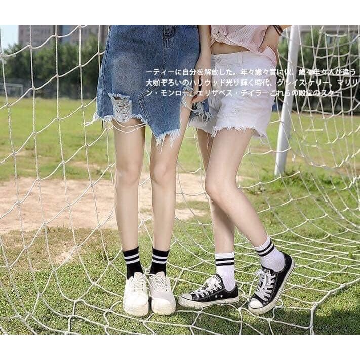 (1 LỐ 10 ĐÔI) TẤT CỔ KẺ SỌC HÀN QUỐC