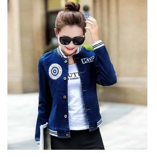 Áo khoác jeans logo sành điệu ak596