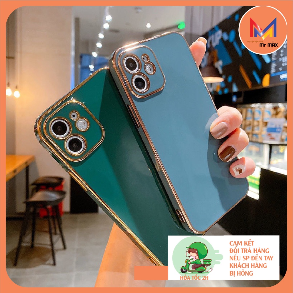Ốp Lưng Iphone Mềm Dẻo Sang Trọng Viền Mạ Vàng Cao Cấp Đơn Sắc Long Lanh Dành Cho IP X > 13Promax