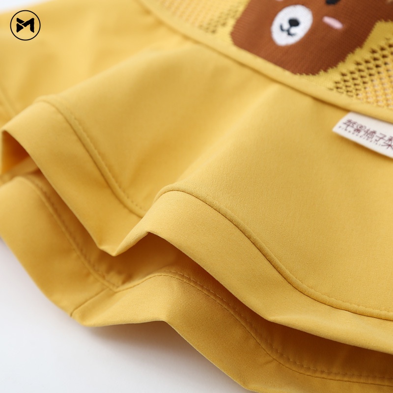 Nón Tai Bèo Phối Lưới In Họa Tiết Gấu Hoạt Hình Thoáng Khí Thời Trang Mùa Hè Cho Bé 2-6 Tuổi