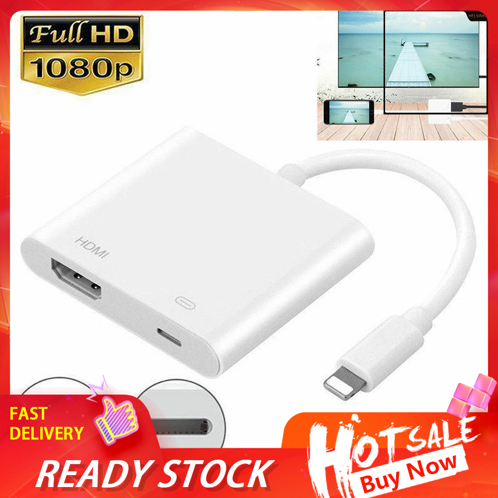 helsinki HD 1080P Digital AV Screen Mirroring Display for iPhone to HDMI-compatible Adapter Cable