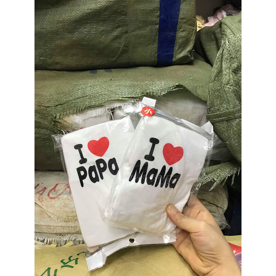 Bộ Body Cotton I Love Mama Papa Cho Bé