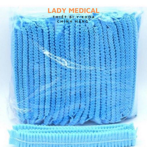 Mũ trùm đầu y tế con sâu bịch 100 cái – màu xanh - LadyMedical