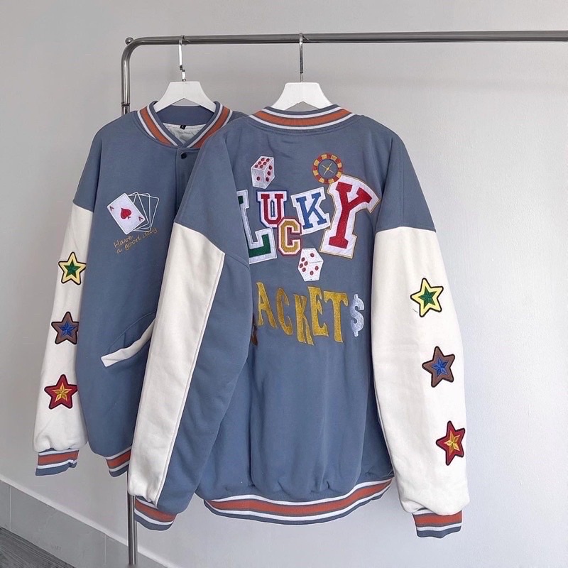 [sẵn] Áo Khoác Bomber Jacket Dáng Rộng THE NOAH và LUCKY NOAH [ nam nữ mặc ]