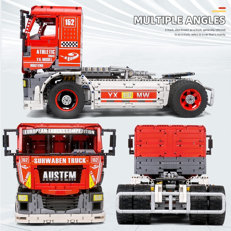 Đồ chơi Lắp ráp Mô hình siêu xe Mould King 13152Technic Car Model The MOC-27036 App Motorized Race Truck MkII