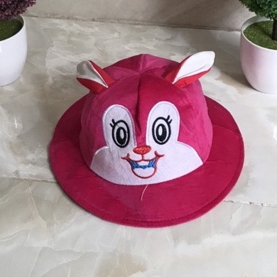 Nón Bucket Hoạ Tiết Thỏ  𝐅𝐑𝐄𝐄𝐒𝐇𝐈𝐏Thiết Kế Theo Phong Cách Hàn Quốc Đáng Yêu Cho Bé