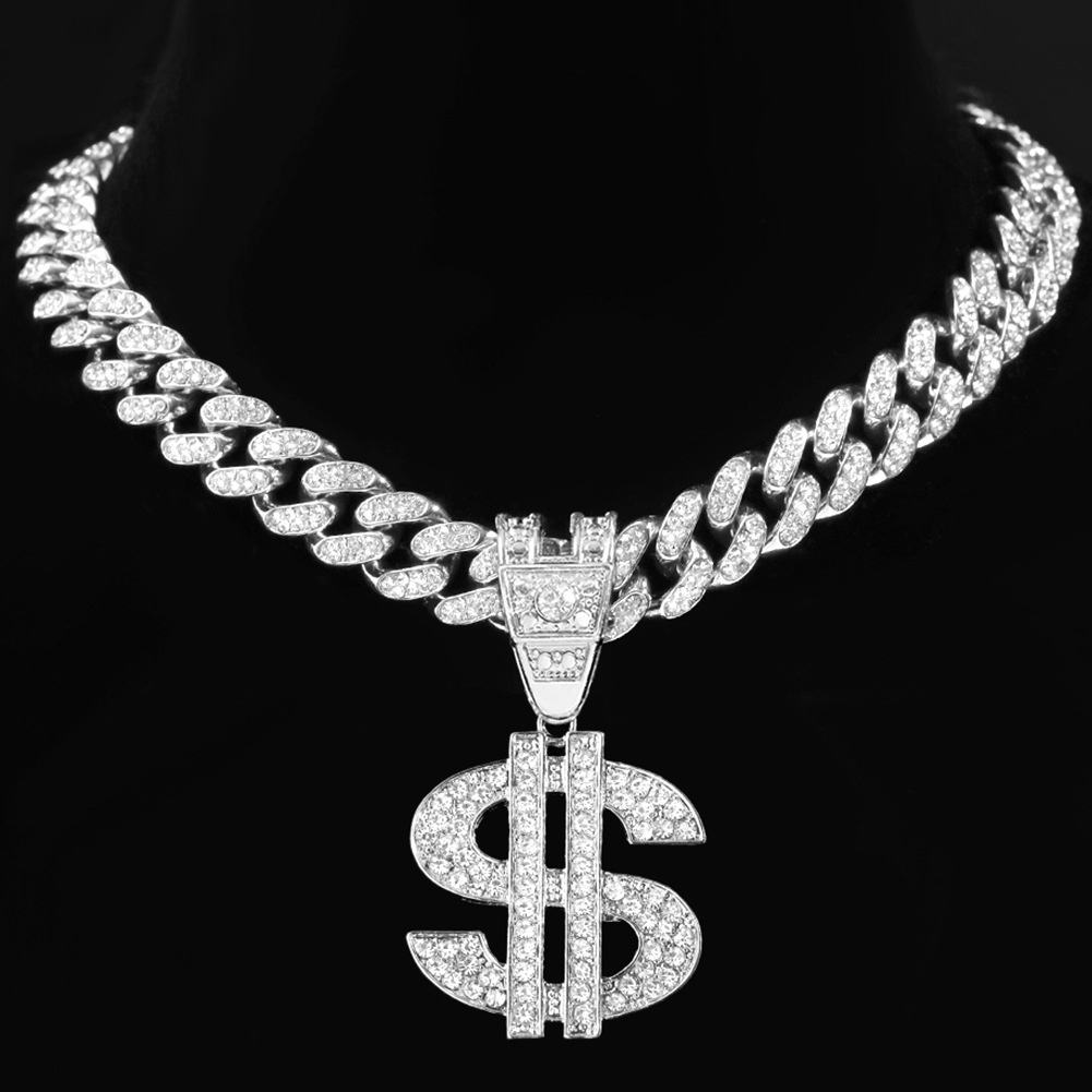 Dây Chuyền Mặt Đồng Đô La Đính Đá Phong Cách Hip Hop