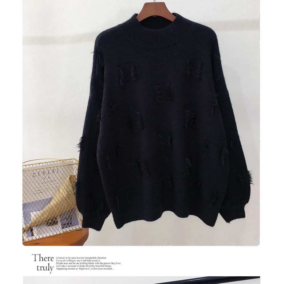 Áo len thời trang nữ họa tiết vá cực yêu Style Hàn Quốc C074