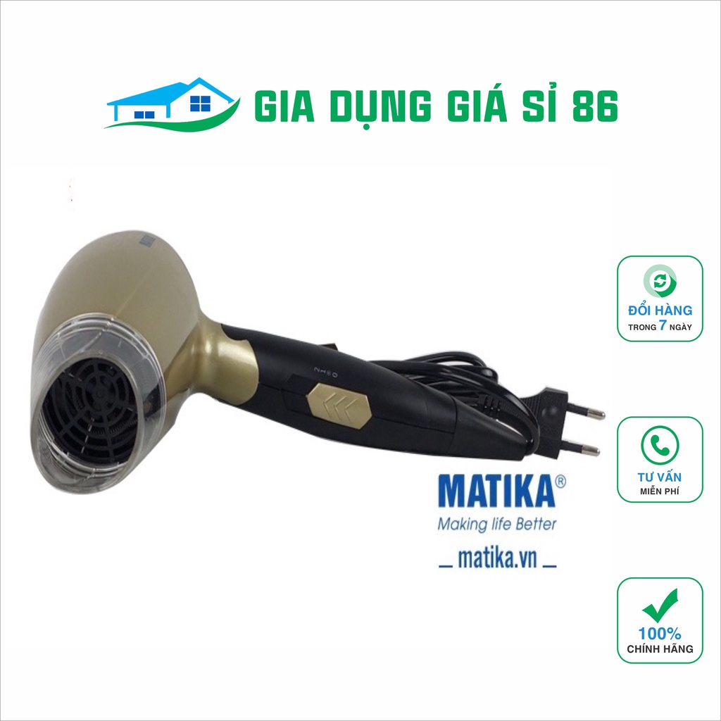 Máy Sấy Tóc gấp gọn MATIKA MTK-3313 công suất 1200W- hàng chính hãng