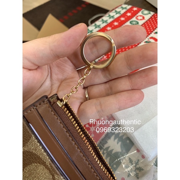 Ví Coach cardholder mini skinny ID case signature AUTHENTIC