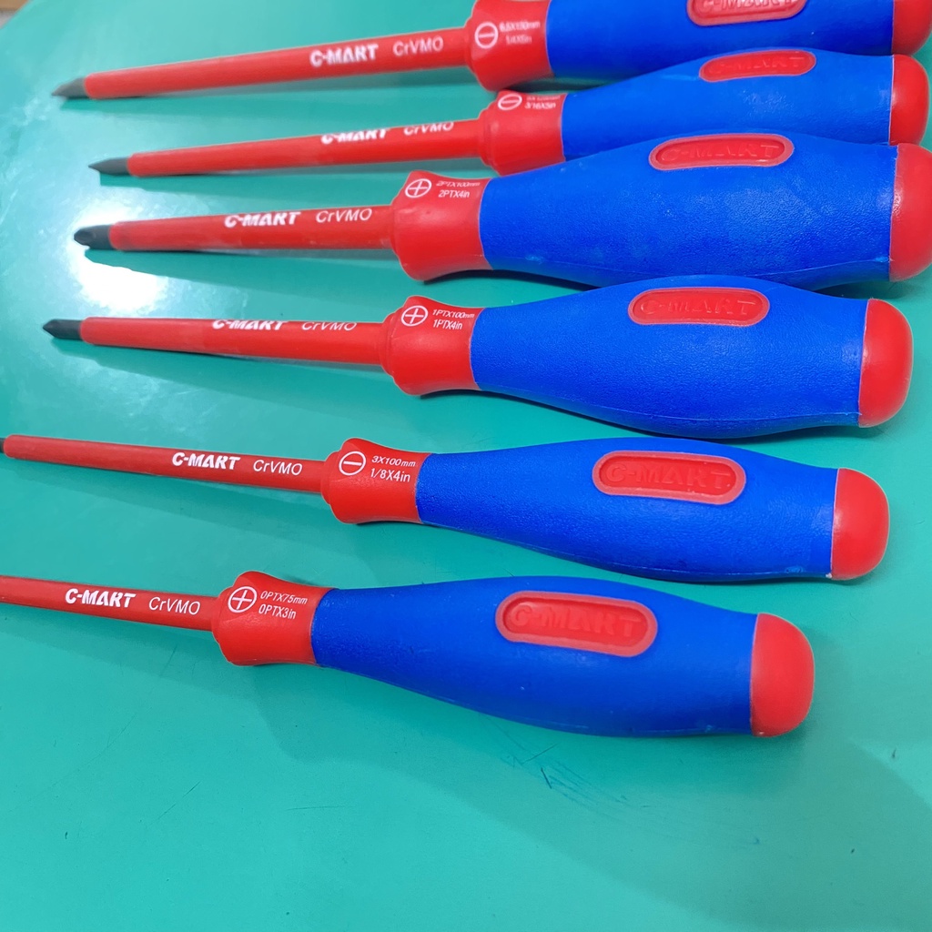 Tô vít cách điện VDE GS 1000V ,Tô vít 2 cạnh,4 cạnh 100mm,125mm,150mm Cmart