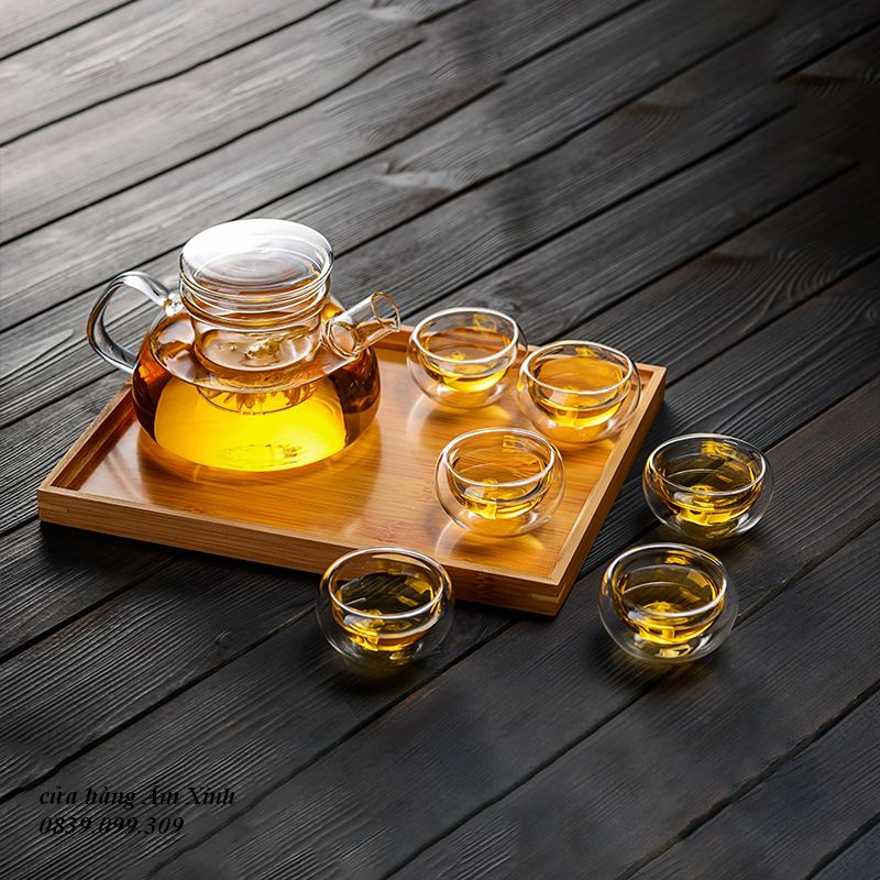 Bình thủy tinh pha trà có lõi lọc dung tích 800 ml