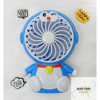 QUẠT ĐỂ BÀN DORAEMON CUTE CÓ ĐÈN (Kèm dây sạc cổng USB, Electric Fan)