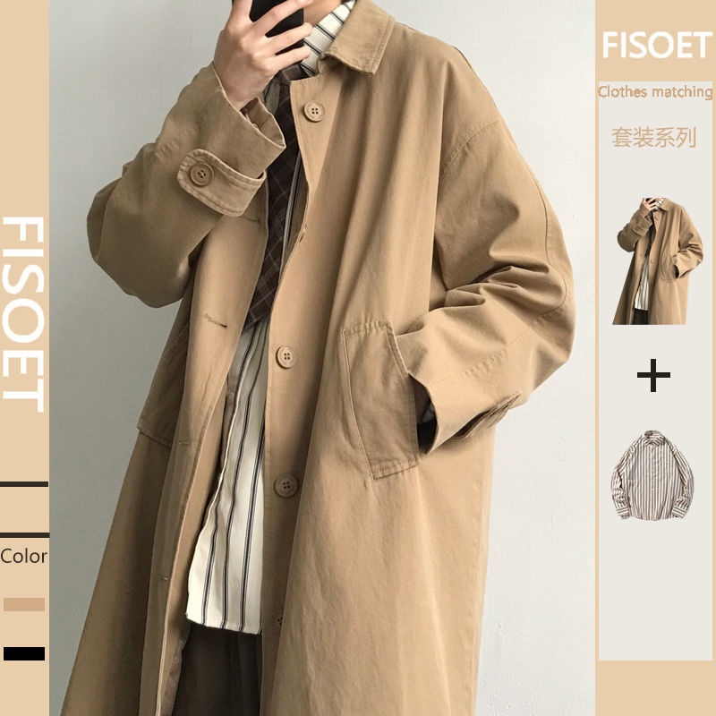 Áo Khoác Nam Dáng Dài Phong Cách Retro Nhật Bản Cao Cấp