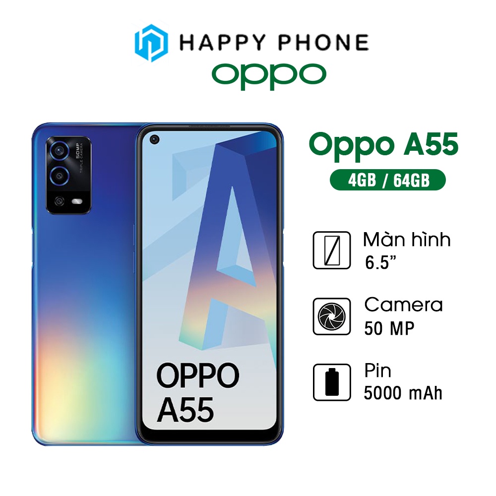 Điện thoại OPPO A55 (4GB-64GB) - Hàng Chính Hãng, Mới 100%, Bảo Hành 12 Tháng