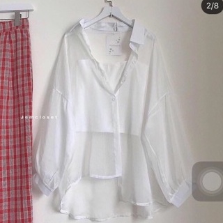 Set Áo Sơ Mi Voan + Áo 2 Dây THỜITRANG1989