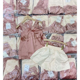 Set Yếm Xoắn Lụa Hồng Quan Kem