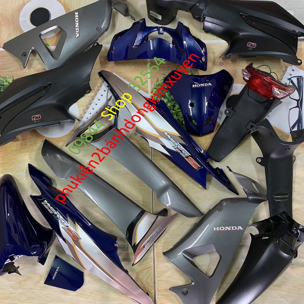 Dàn áo xe Wave RS , Wave A  Màu Xanh Tím - wave 50cc và wave alpha 100 , Wave S100 -Fulll nhựa ABS nguyên sinh cao cấp