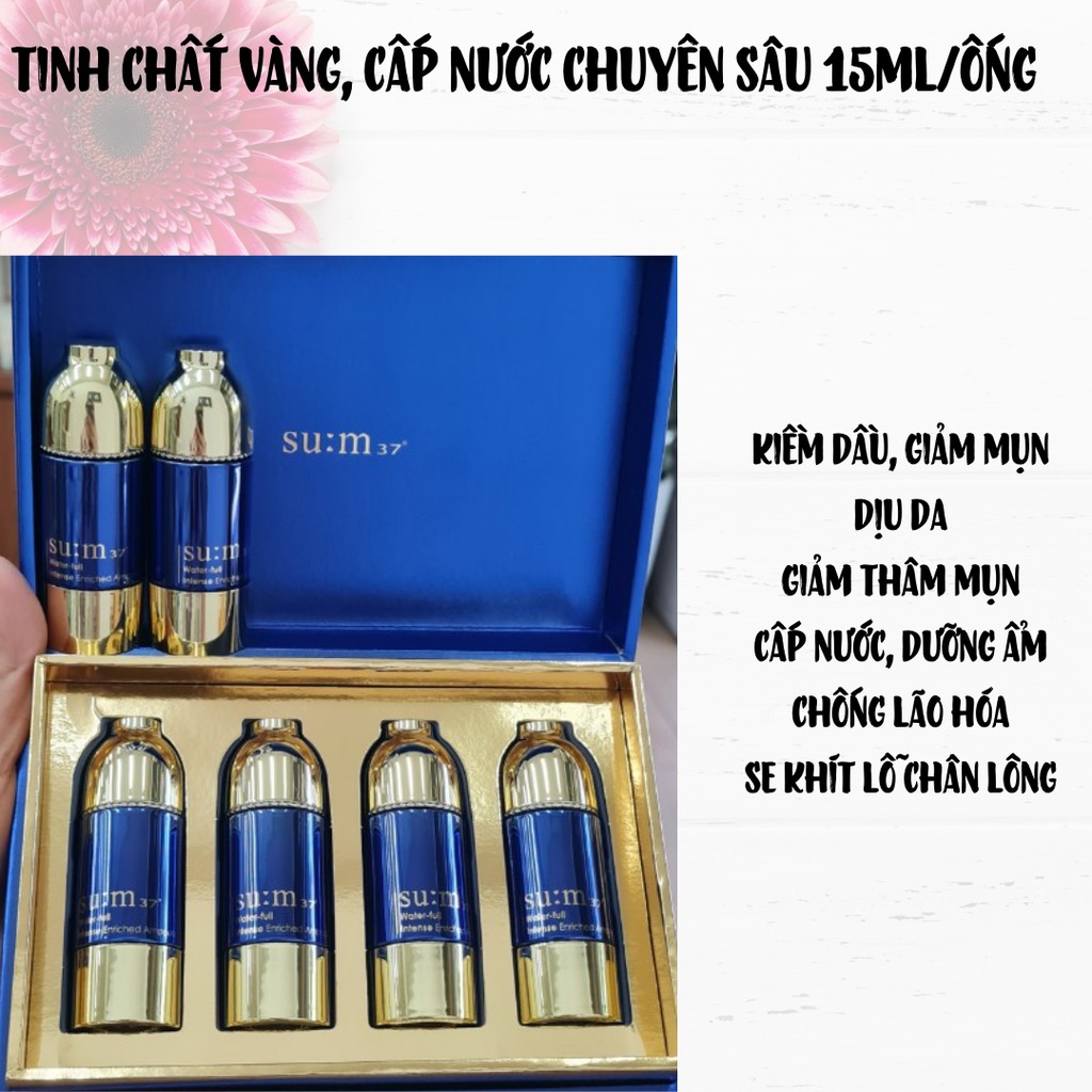 Huyết thanh cấp nước tinh chất vàng Sum Water full intense enriched ampoule 15ml (Xả kho, Date T3/ 2023)