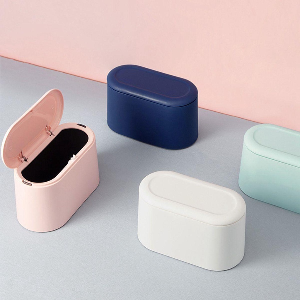 PATRICIA Thùng Rác Mini Để Bàn Có Nắp Bằng Nhựa Tiện Dụng