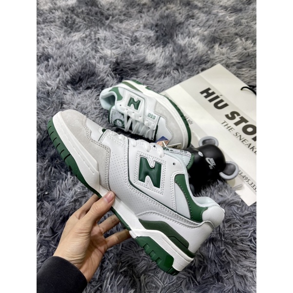 Giầy Thể Thao NB 550 "white Green" Trắng Xám Xanh Bản Đặt Biệt Chất Lượng Số 1 Việt Nam