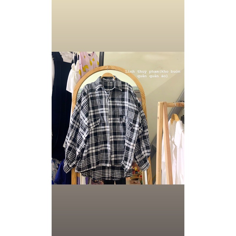 ÁO SOMI VINTAGE HÀN QUỐC  ÁO SOMI DÀY TAY KẺ CARO