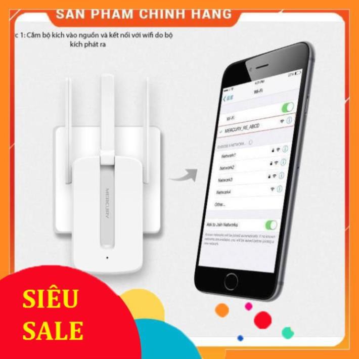 Bộ kích sóng wifi 3 râu Mercury cực mạnh, Tăng Sóng Wifi,Kích Wifi , Bộ Tiếp Nối Sóng Wi-Fi