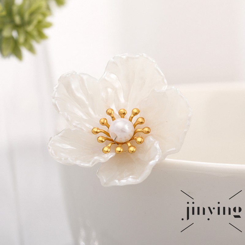 GETNOIVAS Bộ 3 trâm cài tóc đính họa tiết hoa cánh trắng thời trang tao nhã