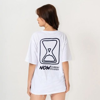 Áo thun nữ tay lỡ freesize phông form rộng dáng Unisex, mặc cặp, nhóm, lớp in chữ NOW SAIGON