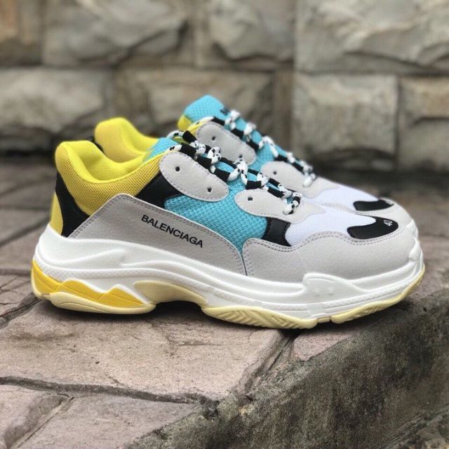 Giày Balenciaga_Triple S_full Xanh Vàng