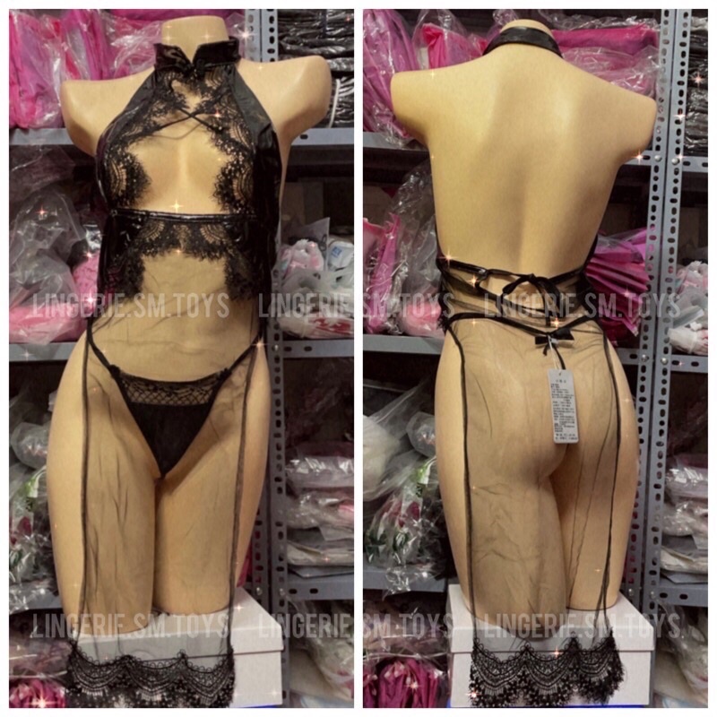 Sườn xám xẻ tà voan mỏng phối da - MY9905