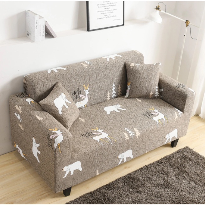 Tấm vỏ bọc ghế sofa 4 chỗ ngồi họa tiết dễ thương + tặng kèm 1 bọc gối