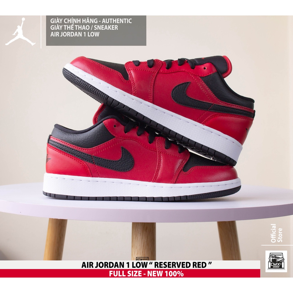 😘  Giày Air Jordan 1 Low ' Reverse Red '  - REAL AUTHETIC 100%