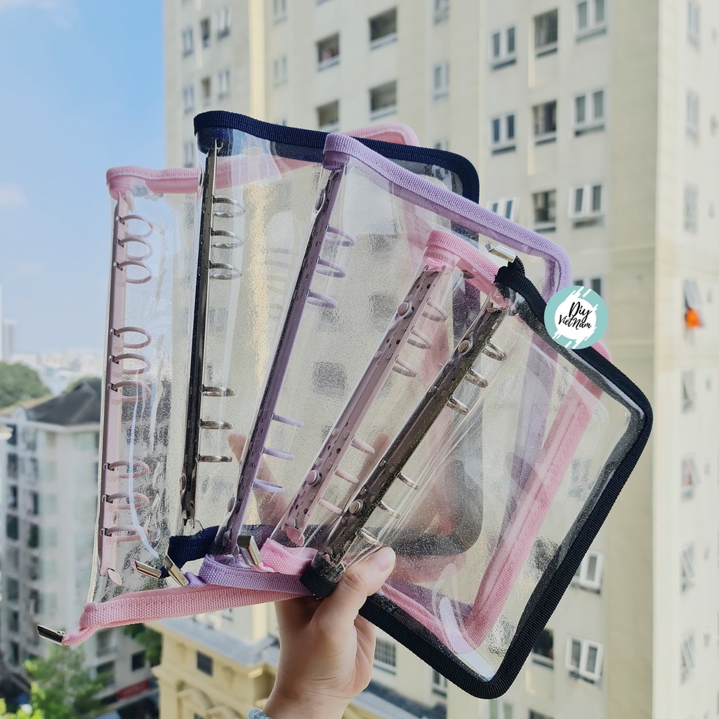 VỎ PLANNER KIM TUYẾN DÂY KÉO MÀU B5/A5/A6