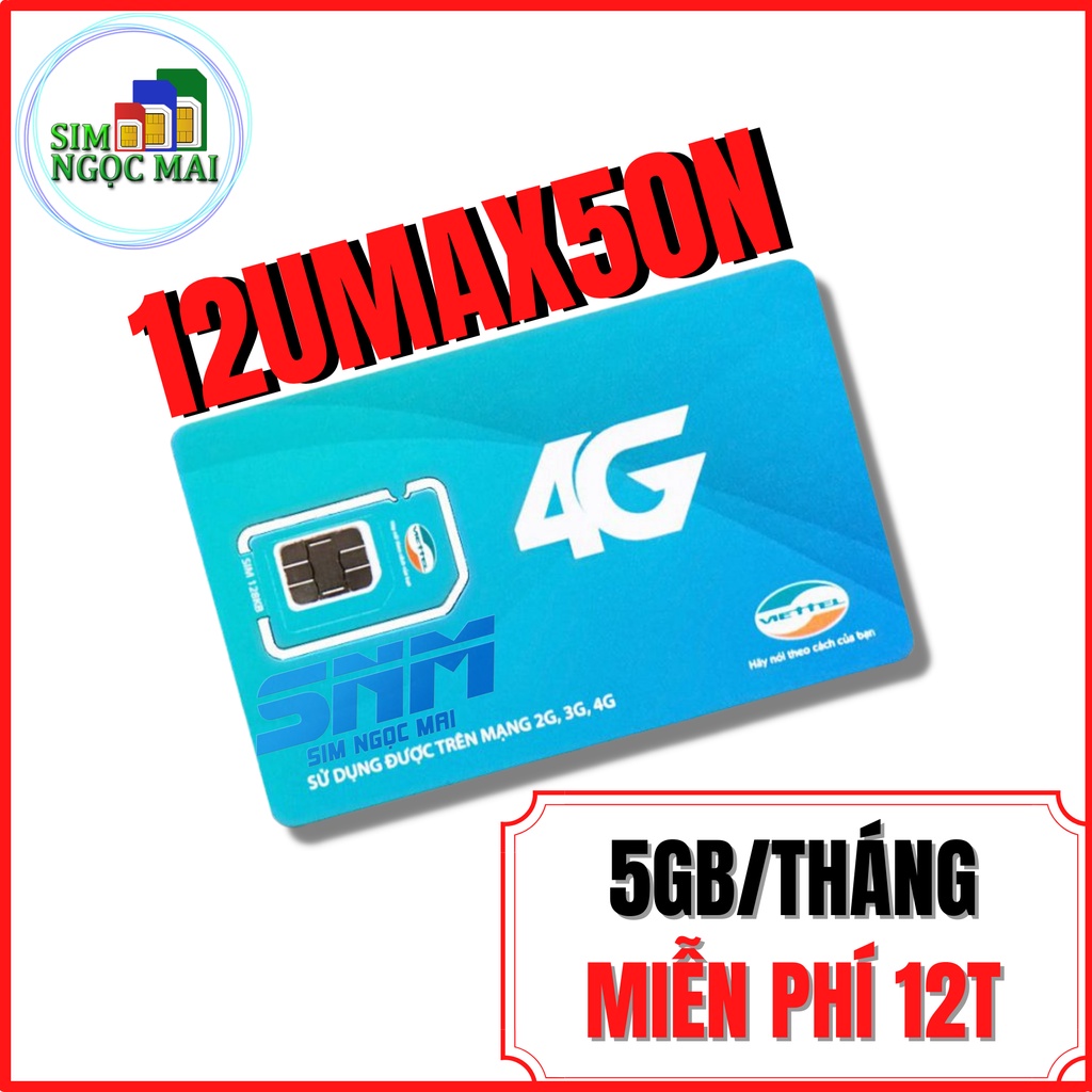 Sim 4G Viettel D500T - 12V120N - 12UMAX50N - 12ST70N - Trọn Gói 1 Năm - NGHE GỌI ĐƯỢC - SIM NGỌC MAI