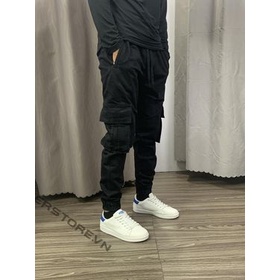 Quần Jogger Kaki Túi Hộp VNXK Đen